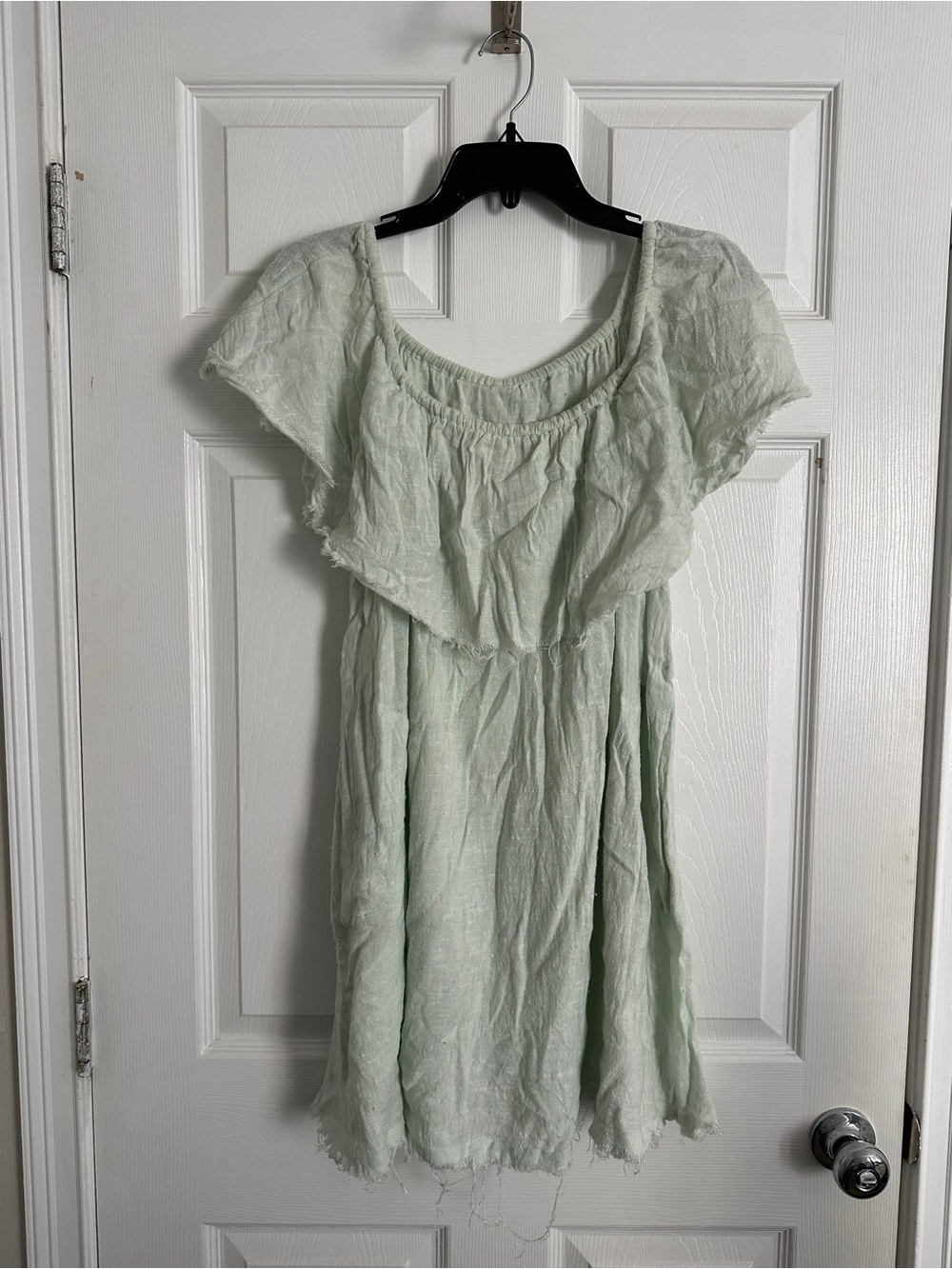 Free People Mint Green Off The Shoulder  Mini Dress